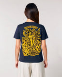 V the Podcast Man's Ruin dames T-shirt navy – achterkant met Man's Ruin-print